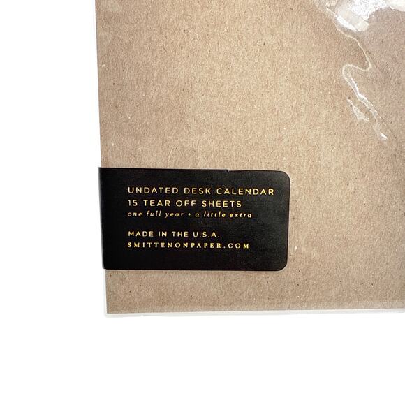 SMITTEN on PAPER Open Dated Desk Calendar in White - Picture 7 of 7